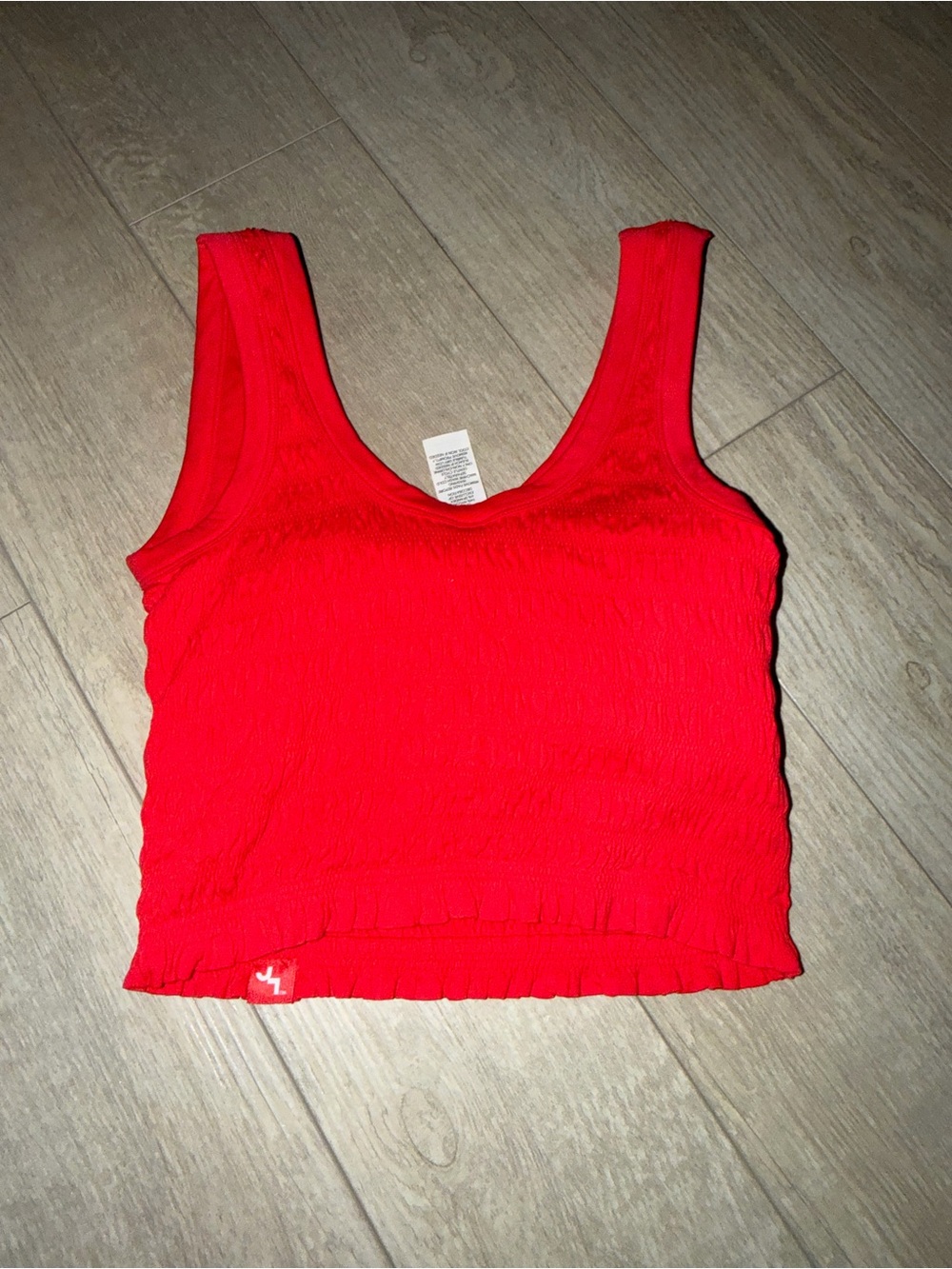 JoyLab Red Ribbed Scoop Crop Tank - Picture 3 of 3